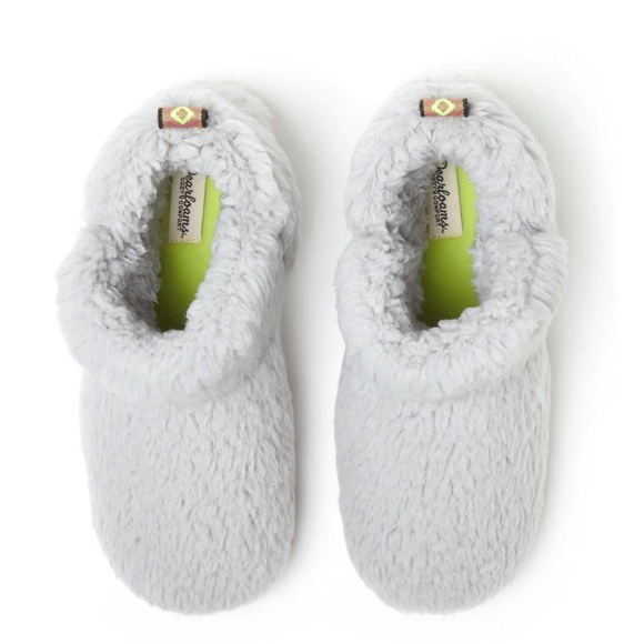 DEARFOAMS Womens Terry Slipper Booties Size 5-6 Faux Fur Gray Washable New - Picture 4 of 7